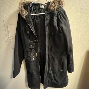 Roxy Black Parka with Faux Fur Hood